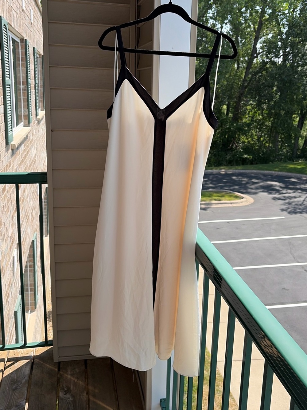 🆕🌾Lauren Ralph Lauren Colorblock Wedding Guest  Midi Dress Ivory Black Size 12 - Picture 4 of 17
